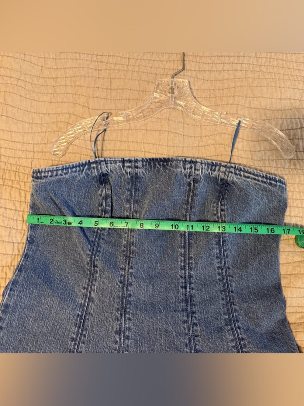 Abercrombie & Fitch Strapless Light Wash Denim Midi Dress - Picture 4 of 6